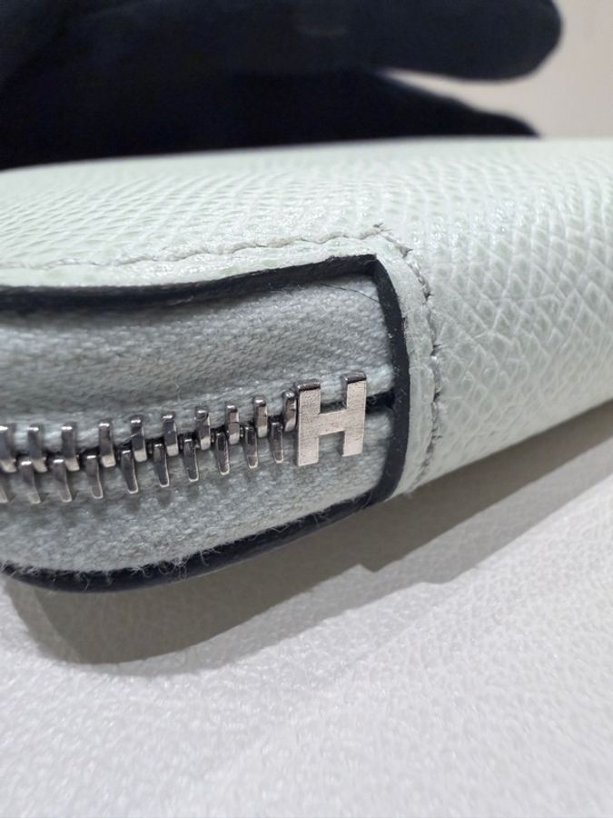 Hermes✨silk in 絲巾短夾拉鍊錢包 B刻-17