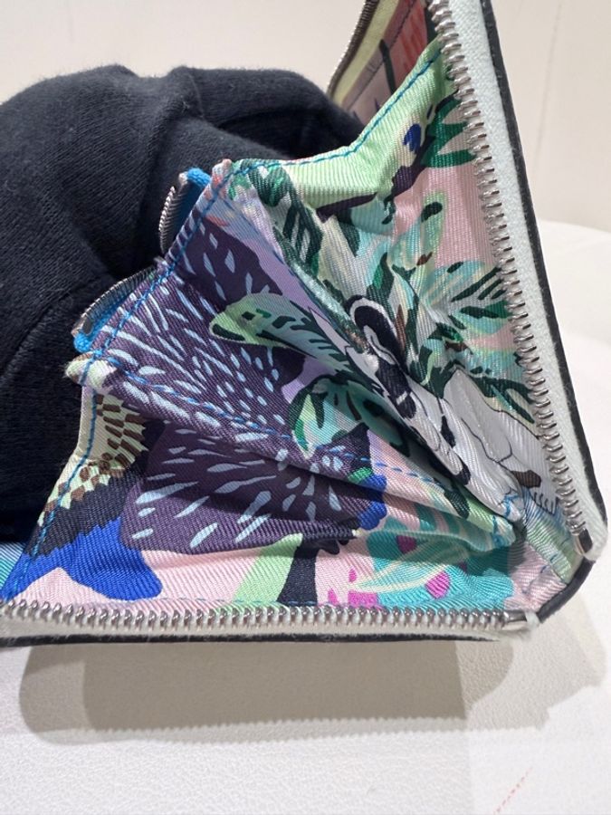 Hermes✨silk in 絲巾短夾拉鍊錢包 B刻-27