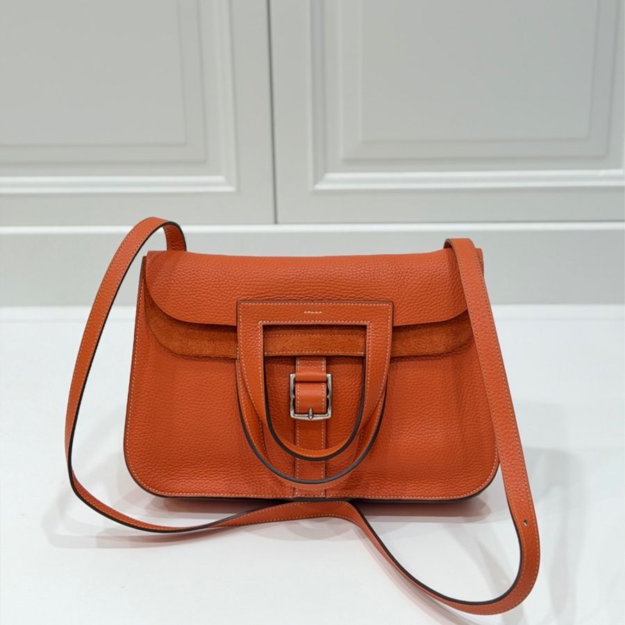 HERMES 愛馬仕 halzan31 橘 斜背包 肩背包 側背包-10