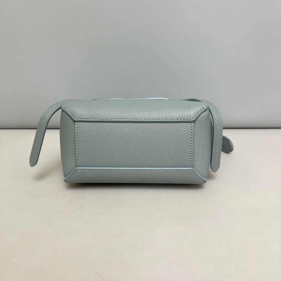 Celine賽琳 霧霾藍荔枝紋pico鯰魚包 手提包斜挎包 附件 塵袋 肩帶-4