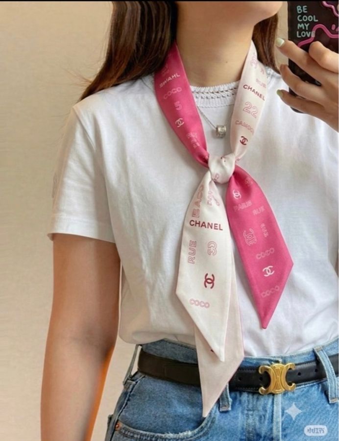 「M.Y精品」小香C_hanel 花朵 Twilly絲巾 髮帶 提把綁帶100%真絲-0