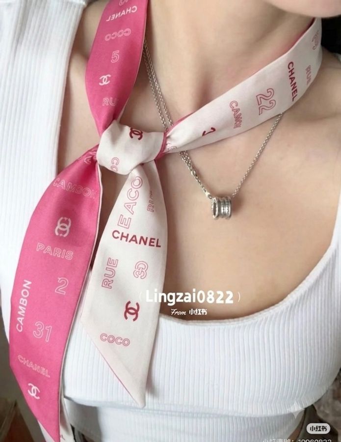 「M.Y精品」小香C_hanel 花朵 Twilly絲巾 髮帶 提把綁帶100%真絲-2