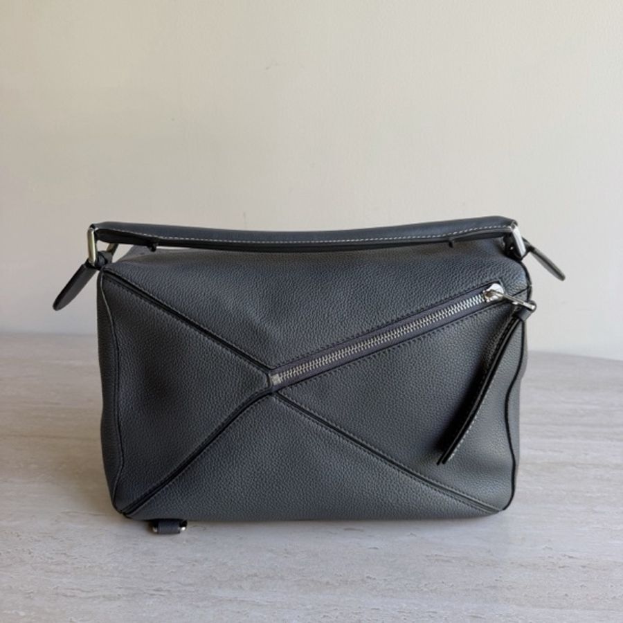 LOEWE羅意威puzzle灰色中號幾何包 底長29cm-8