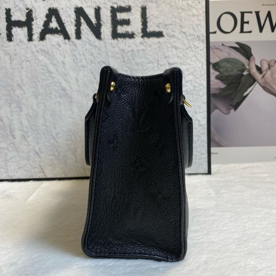 LV/路易威登 Onthego 黑色壓紋托特包手提包斜挎包 芯片款-3
