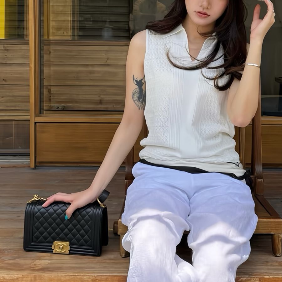 也太美了吧🖤🖤Chanel Le Boy 20黑金荔枝紋在這裡✨-1
