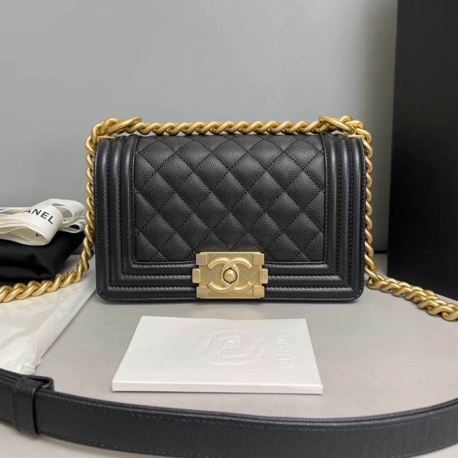 也太美了吧🖤🖤Chanel Le Boy 20黑金荔枝紋在這裡✨-6