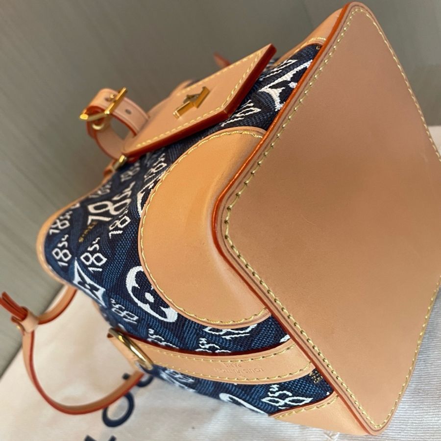 Lv 路易威登 1854系列丹寧燒賣 斜背包 配件:肩帶 塵袋-6