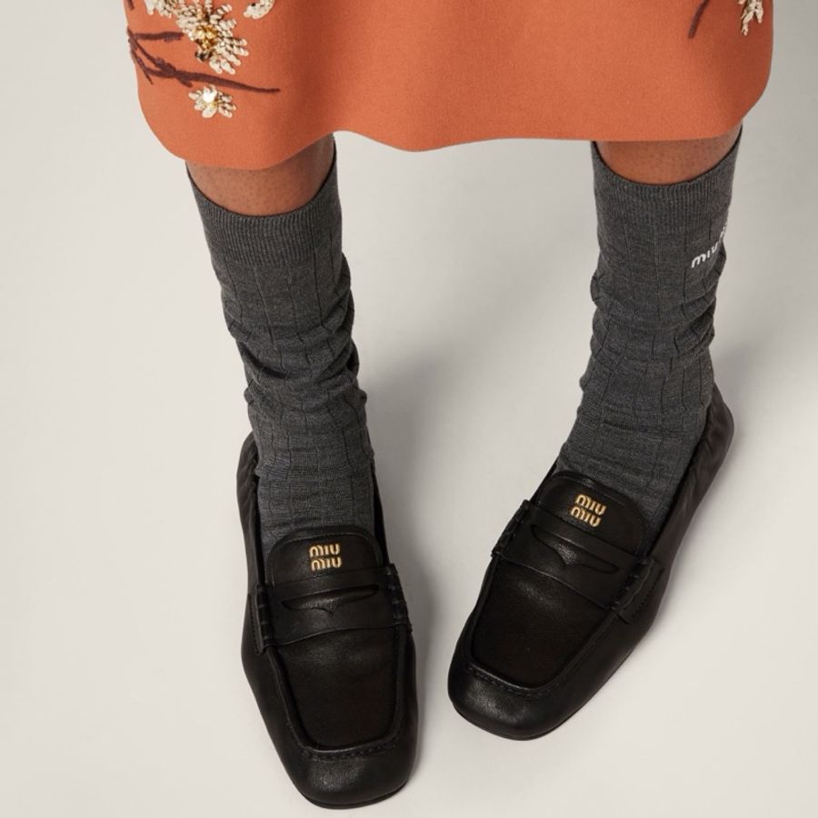 Miu Miu 女士 圓頭樂福鞋35.5 36 36.5 37 37.5 38 38.5 39 39.5 40 41 41.5碼-1