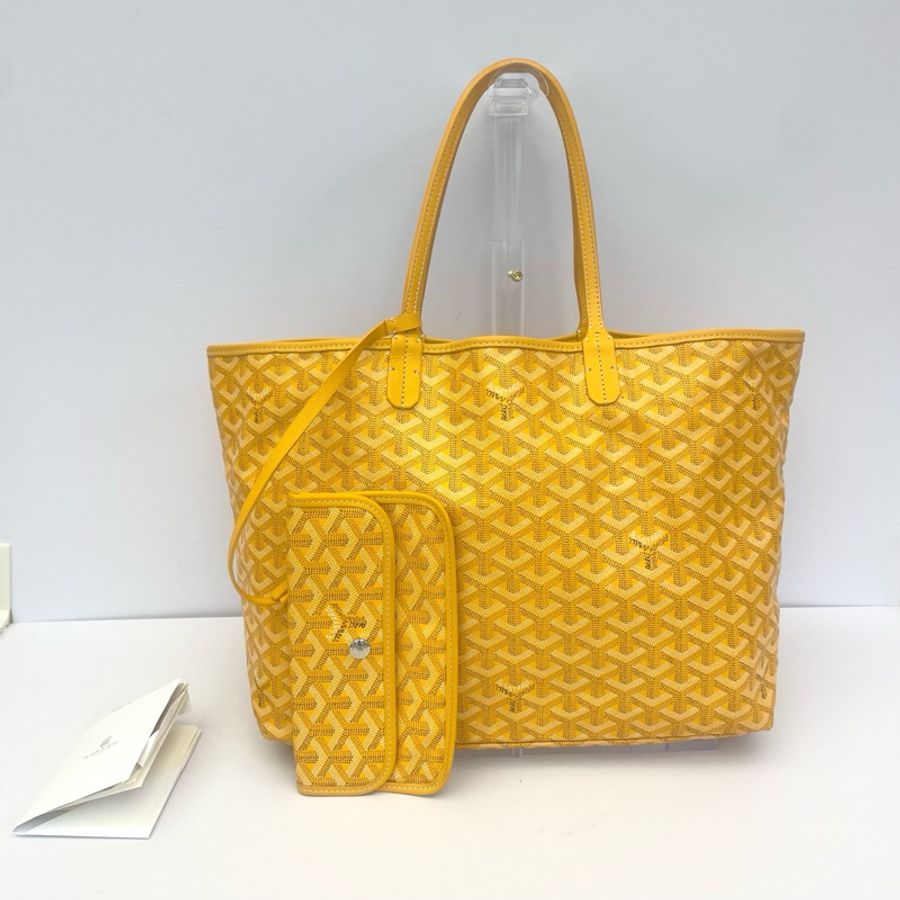 戈雅GOYARD 黃色小號托特包 經典老花帆布 手提肩背 尺寸:28 x 15 x 34-0
