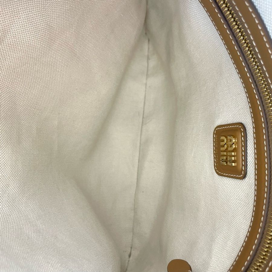 Miu Miu 繆繆燈芯絨焦糖棕色Ivy托特-5
