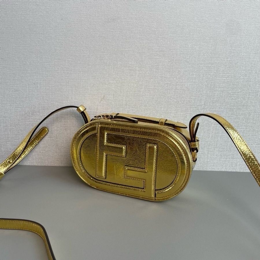 Fendi芬迪🧸 金色休閒相機包斜挎包💕Y2k時髦精-3