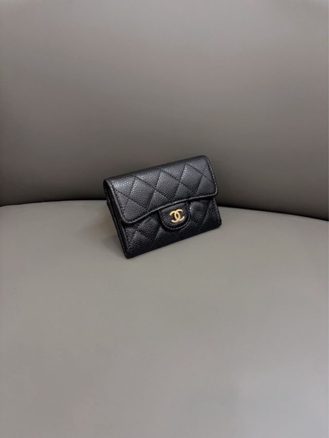 💎Chanel香奈兒｜黑金魚子醬CF翻蓋卡包/零錢包｜98新28開-3