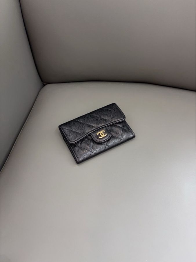 💎Chanel香奈兒｜黑金魚子醬CF翻蓋卡包/零錢包｜98新28開-7