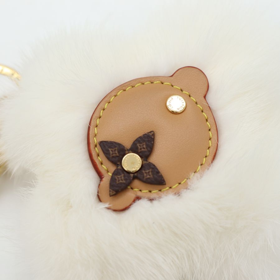 LV Vivienne Fur 包包吊飾 鑰匙圈 白色 M02300【Louis Vuitton 路易威登】-1