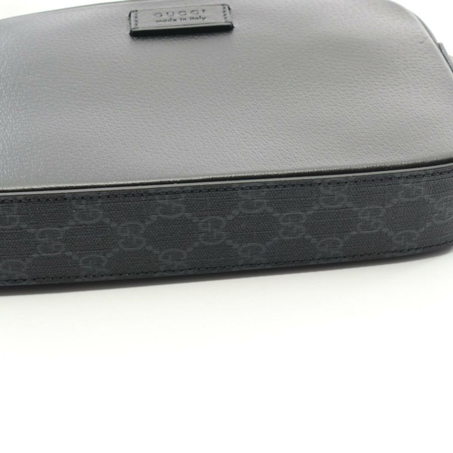 GUCCI GG 小斜背包/肩背包 795465FADJK1000 皮革帆布黑色-4