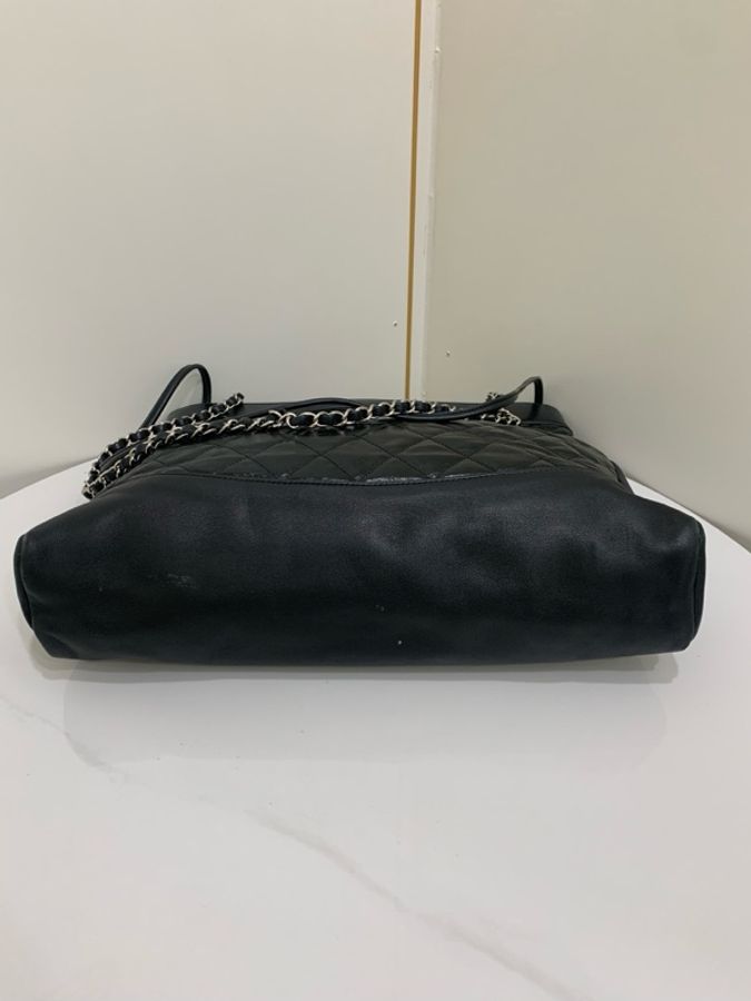 香奈兒/Chanel 31bag手袋 大號 黑銀油蠟牛皮 28開 尺寸:39*37*8-5