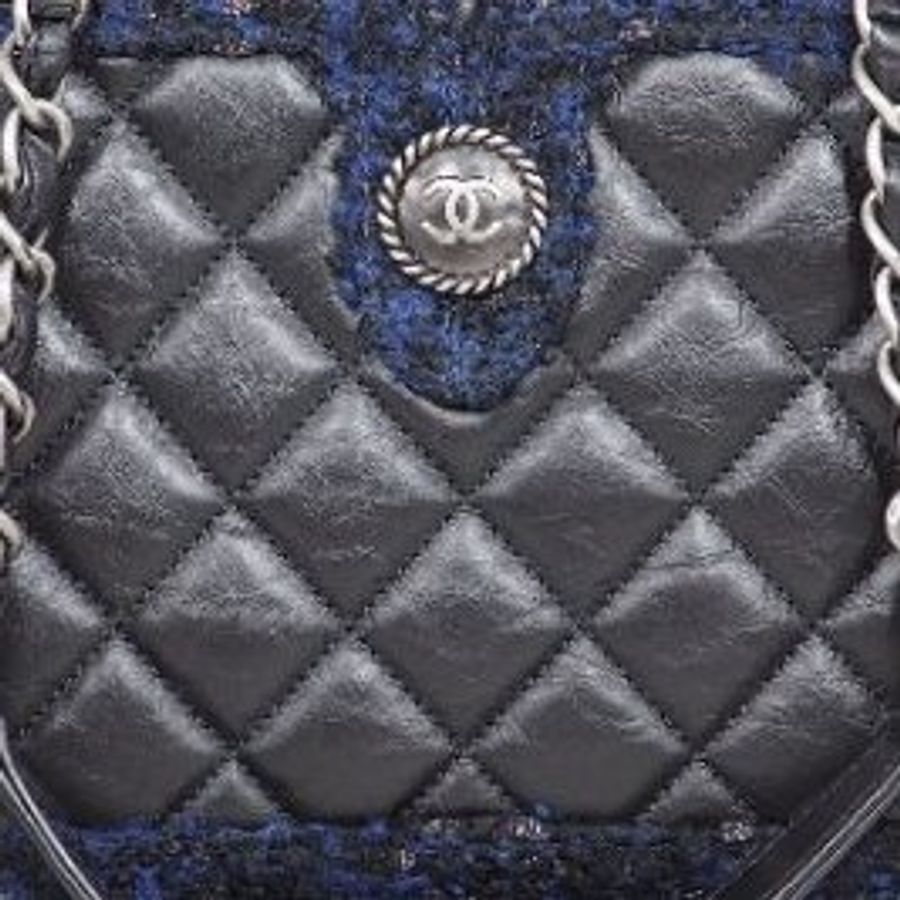 CHANEL quilted tweed tote bag-17