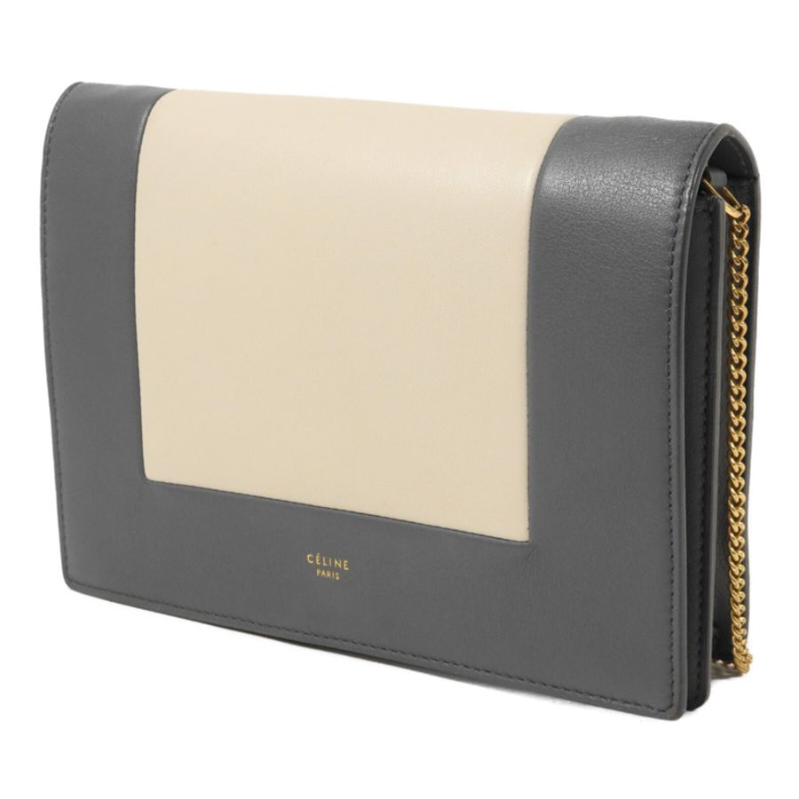 CELINE 牛皮皮革Frame Wallet On Chain鏈帶肩背袋-2
