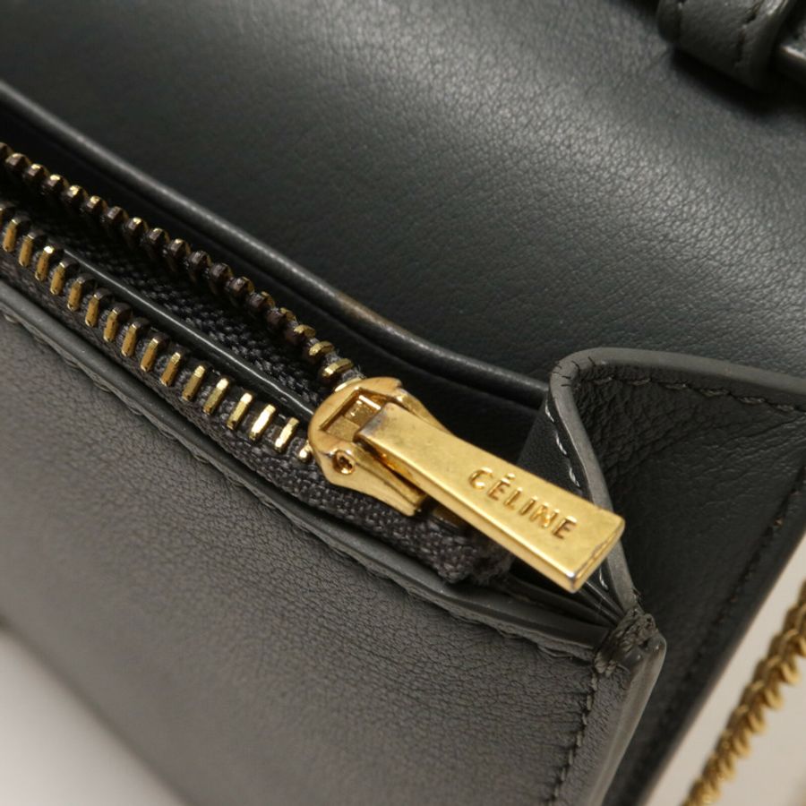 CELINE 牛皮皮革Frame Wallet On Chain鏈帶肩背袋-8