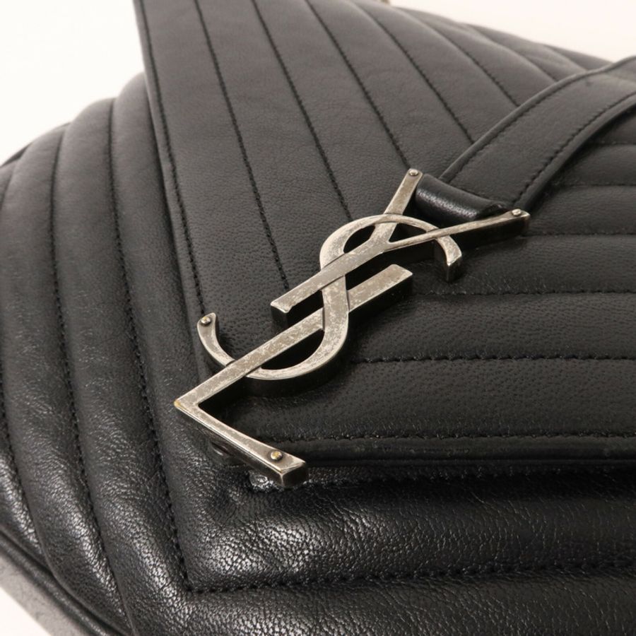 SAINT LAURENT 牛皮皮革College Large鏈帶手挽肩背兩用袋-11