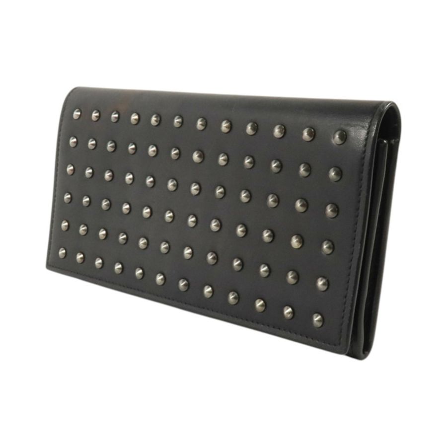 SAINT LAURENT 牛皮皮革Long Wallet銀扣長錢包-2