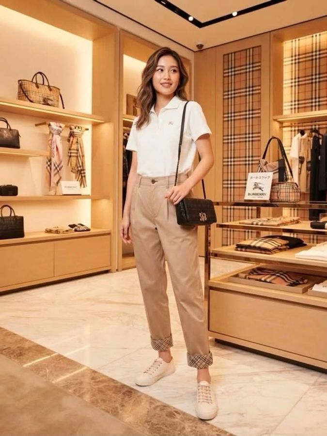 BURBERRY GOLF 經典格紋領戰馬POLO上衣-0