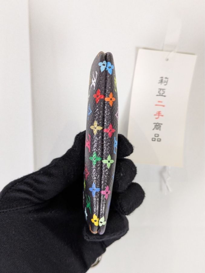 莉亞精品♡ LV M60029 黑三彩零錢包 二手-4