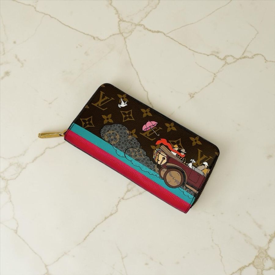 莉亞精品♡ LV m61360 拉鍊長夾 粉 二手-0