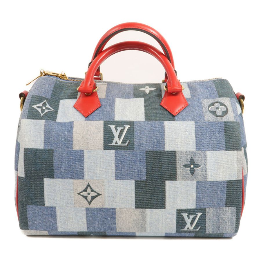 LOUIS VUITTON Monogram Denim Speedy Bandouliere 30手挽肩背兩用袋-1
