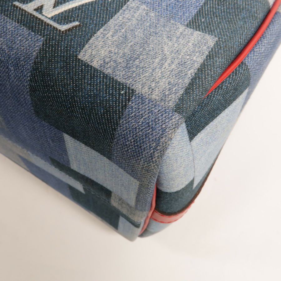 LOUIS VUITTON Monogram Denim Speedy Bandouliere 30手挽肩背兩用袋-14