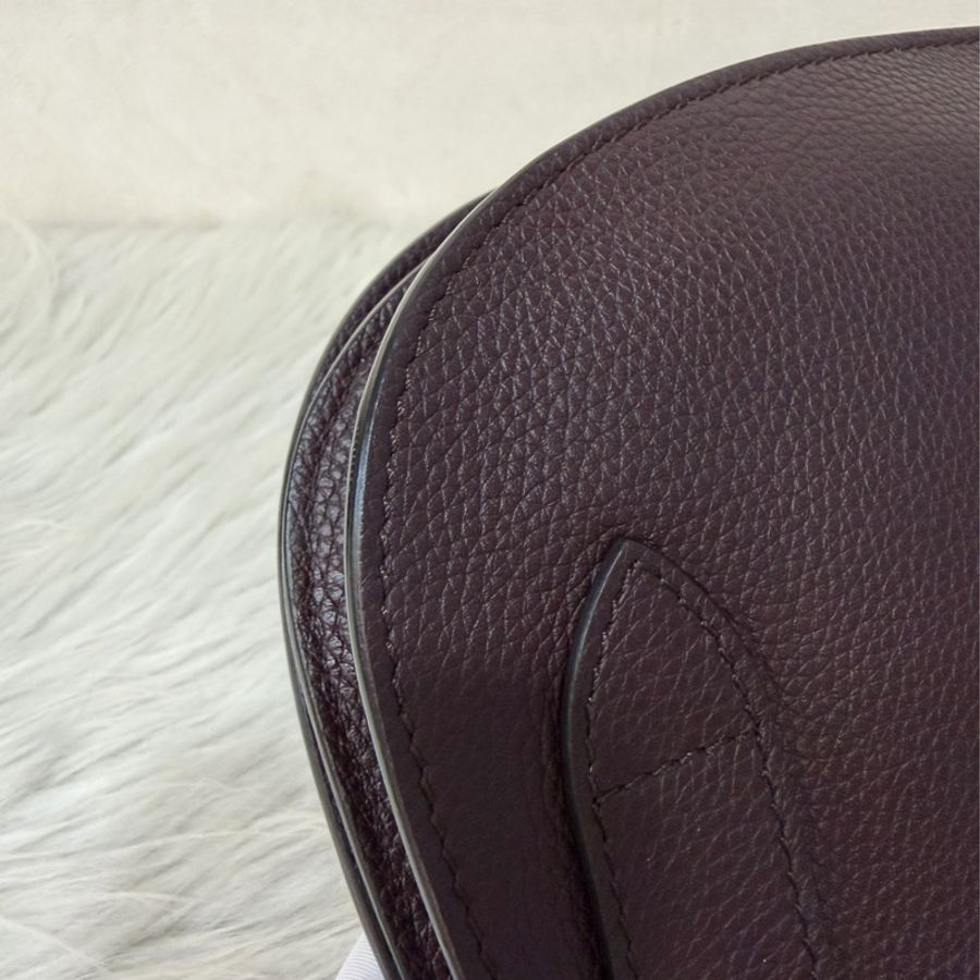Dior 1ADPO095 SADDLE 赭紫紅皮 深咖 銀釦 馬鞍包 肩背包 斜背包 胸口包 斜挎包-7