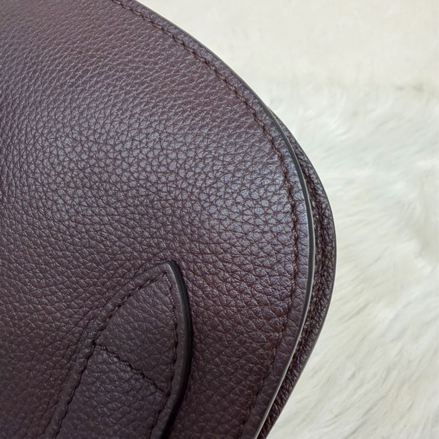 Dior 1ADPO095 SADDLE 赭紫紅皮 深咖 銀釦 馬鞍包 肩背包 斜背包 胸口包 斜挎包-10