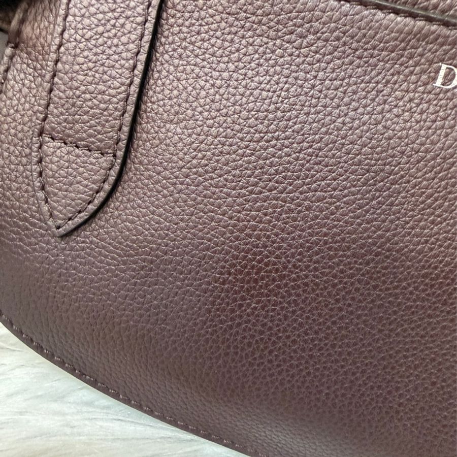 Dior 1ADPO095 SADDLE 赭紫紅皮 深咖 銀釦 馬鞍包 肩背包 斜背包 胸口包 斜挎包-11