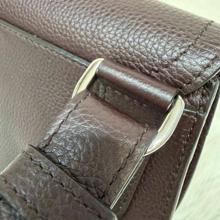 Dior 1ADPO095 SADDLE 赭紫紅皮 深咖 銀釦 馬鞍包 肩背包 斜背包 胸口包 斜挎包-16