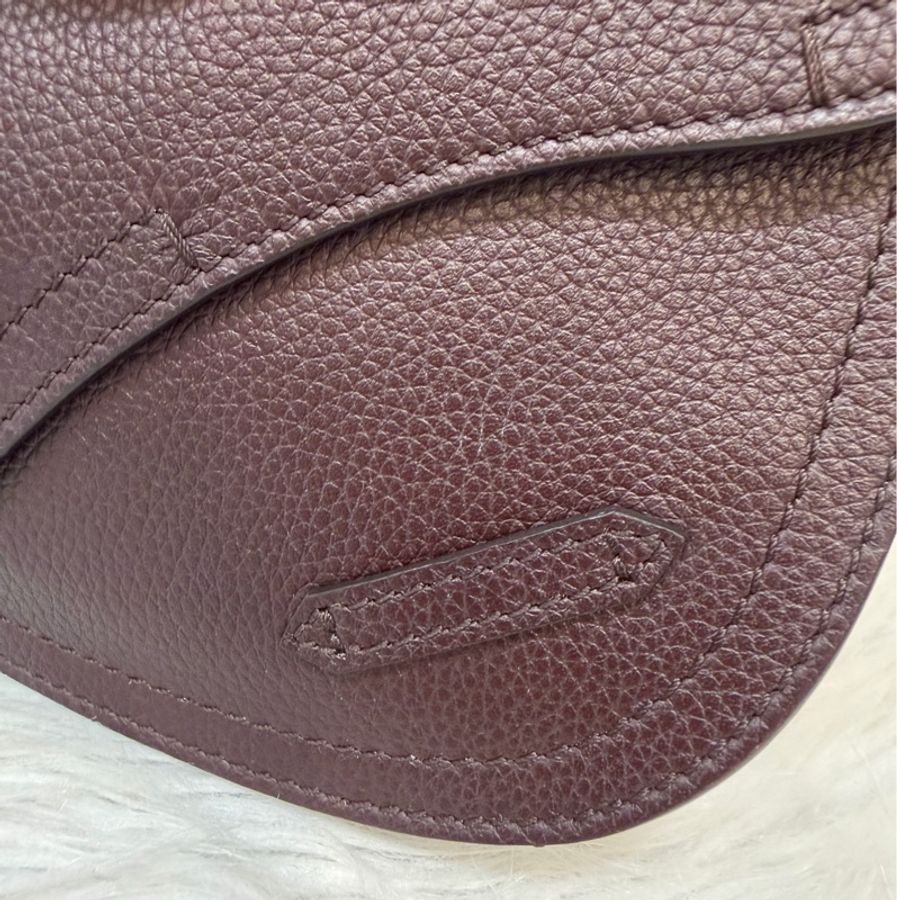 Dior 1ADPO095 SADDLE 赭紫紅皮 深咖 銀釦 馬鞍包 肩背包 斜背包 胸口包 斜挎包-19