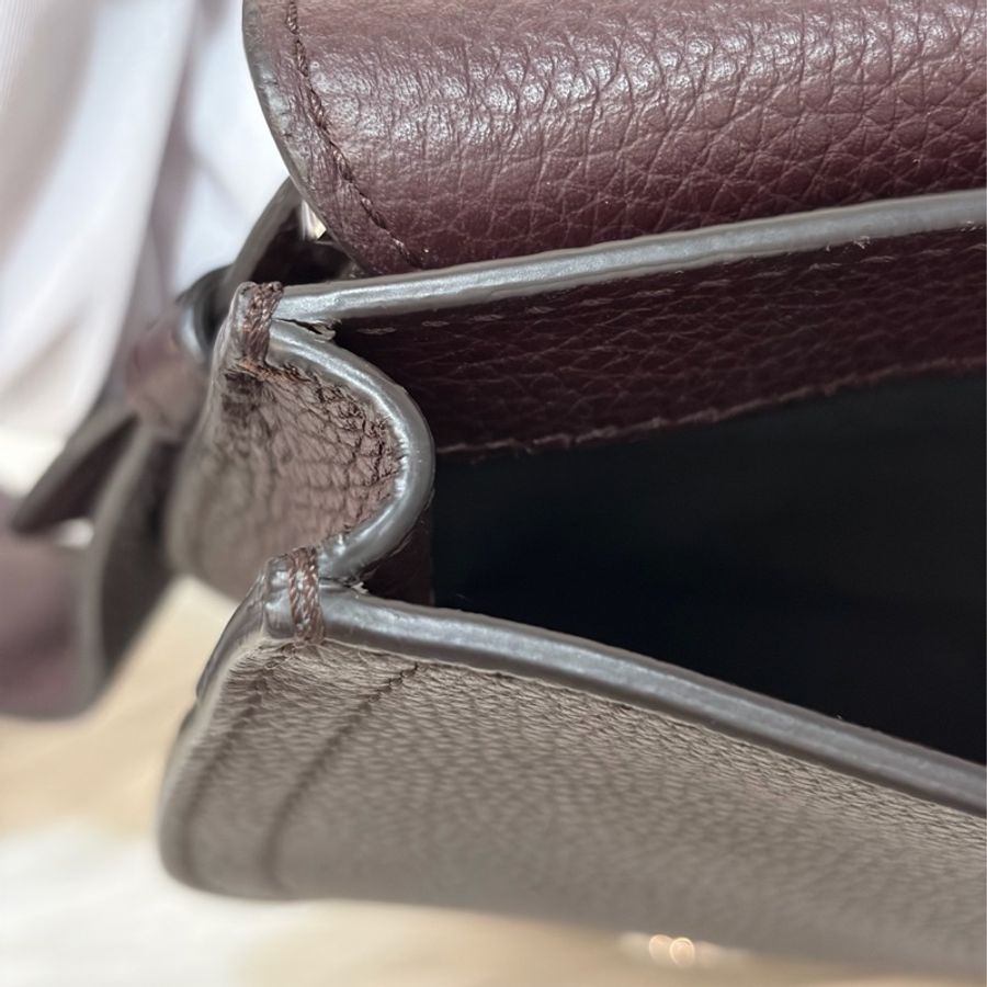 Dior 1ADPO095 SADDLE 赭紫紅皮 深咖 銀釦 馬鞍包 肩背包 斜背包 胸口包 斜挎包-34