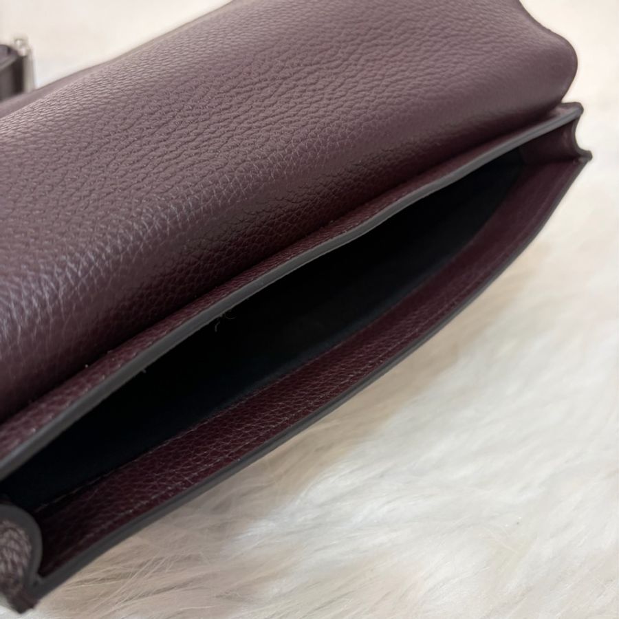 Dior 1ADPO095 SADDLE 赭紫紅皮 深咖 銀釦 馬鞍包 肩背包 斜背包 胸口包 斜挎包-35