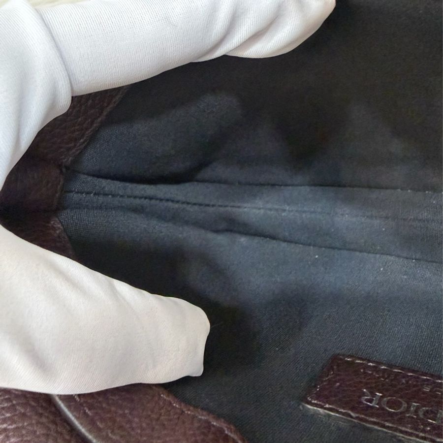 Dior 1ADPO095 SADDLE 赭紫紅皮 深咖 銀釦 馬鞍包 肩背包 斜背包 胸口包 斜挎包-38