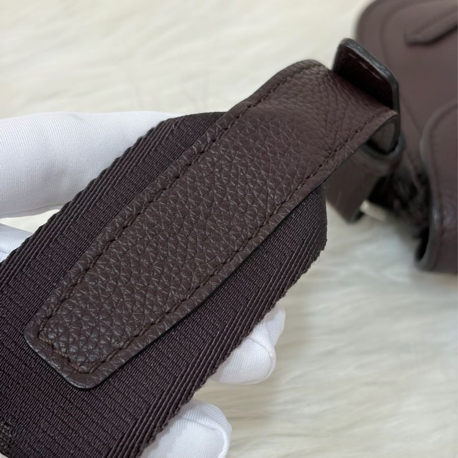 Dior 1ADPO095 SADDLE 赭紫紅皮 深咖 銀釦 馬鞍包 肩背包 斜背包 胸口包 斜挎包-49