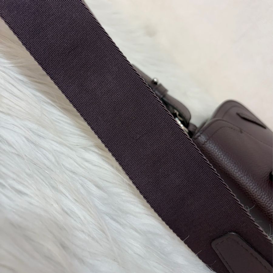 Dior 1ADPO095 SADDLE 赭紫紅皮 深咖 銀釦 馬鞍包 肩背包 斜背包 胸口包 斜挎包-60