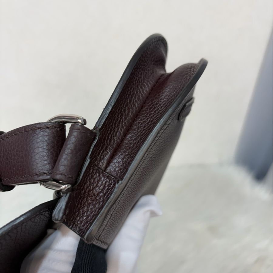 Dior 1ADPO095 SADDLE 赭紫紅皮 深咖 銀釦 馬鞍包 肩背包 斜背包 胸口包 斜挎包-68