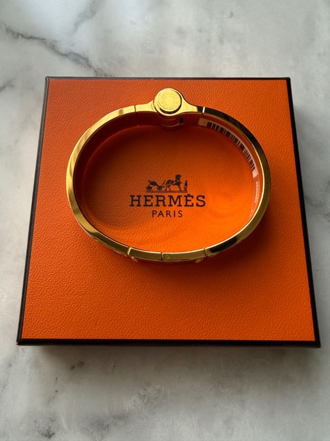 🎶HERMES 鍍玫金 搭配絲巾花樣手鐲圖案🎶 S-2
