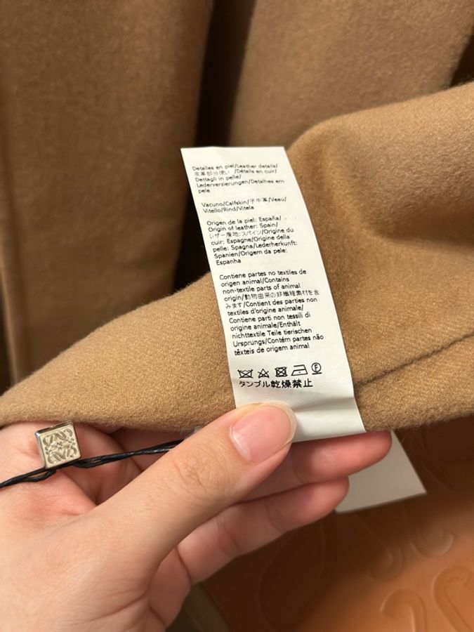 LOEWE 經典焦糖色連帽羊毛混紡大衣 EU38|全新吊牌未拆-8