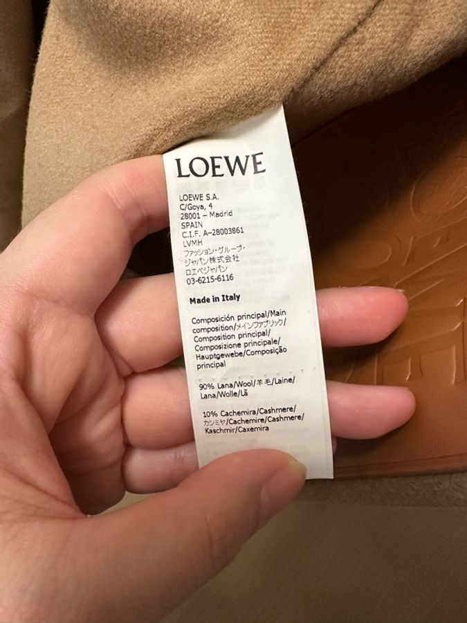 LOEWE 經典焦糖色連帽羊毛混紡大衣 EU38|全新吊牌未拆-9