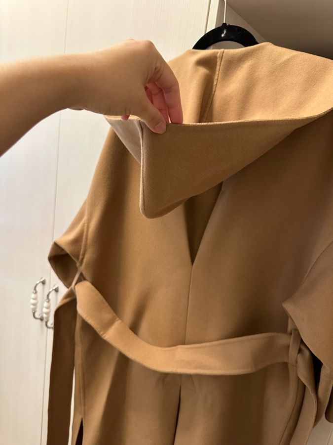 LOEWE 經典焦糖色連帽羊毛混紡大衣 EU38|全新吊牌未拆-13