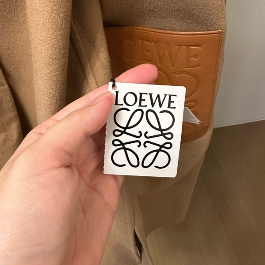LOEWE 經典焦糖色連帽羊毛混紡大衣 EU38|全新吊牌未拆-16