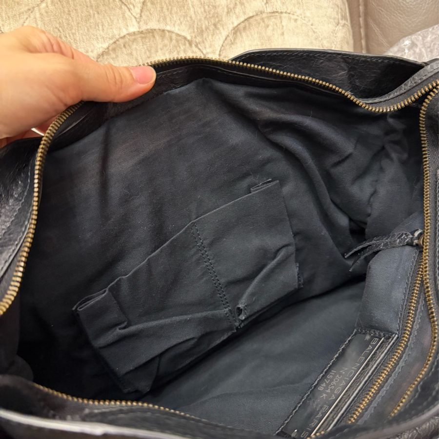 巴黎世家 BALENCIAGA 機車包 classic City Bag 黑色皮革 肩背包 側背包 托特包 男女合用-25