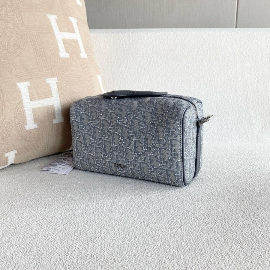 Dior Lingo22老花刺繡馬鞍翻蓋圓筒包-3
