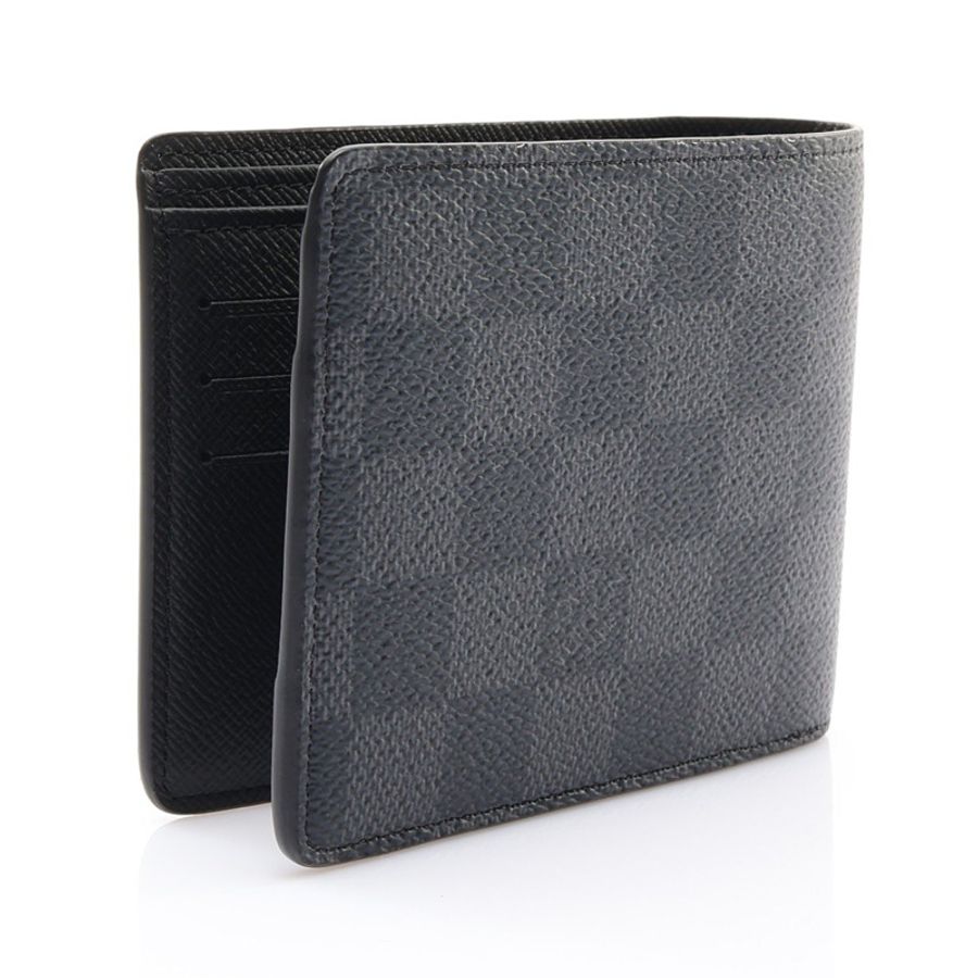 黑色 棋盤格帆布 Multiple 兩折短夾【LOUIS VUITTON LV 路易威登】 N62663-1