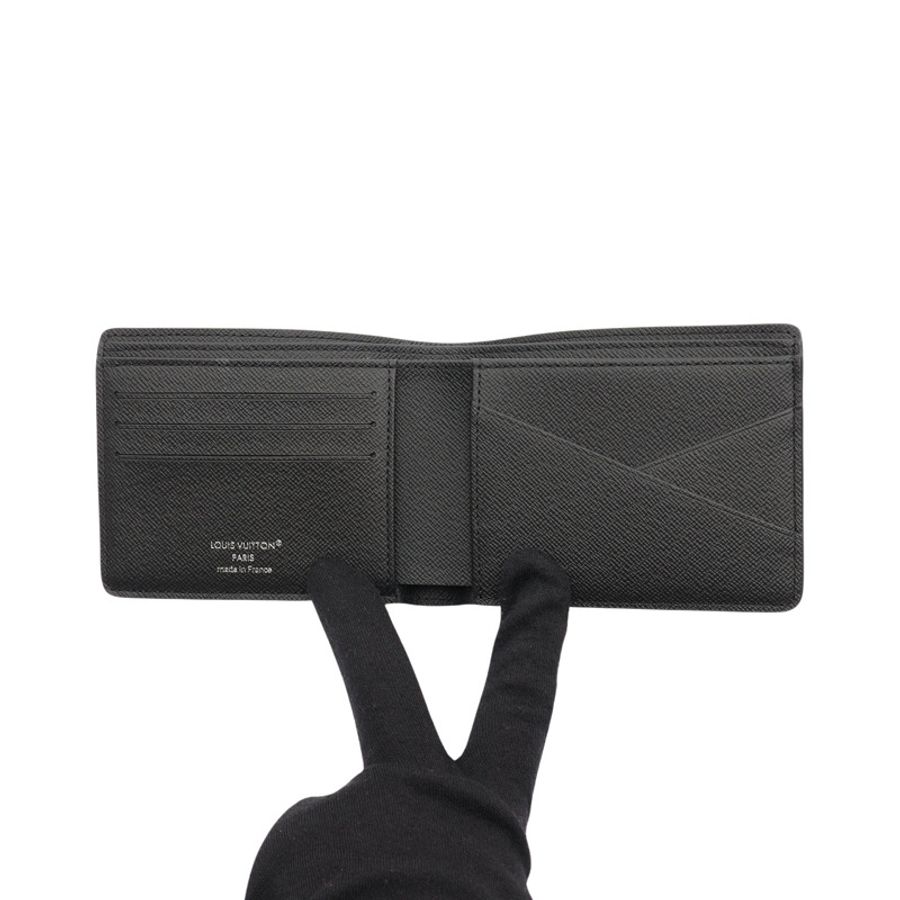 黑色 棋盤格帆布 Multiple 兩折短夾【LOUIS VUITTON LV 路易威登】 N62663-2